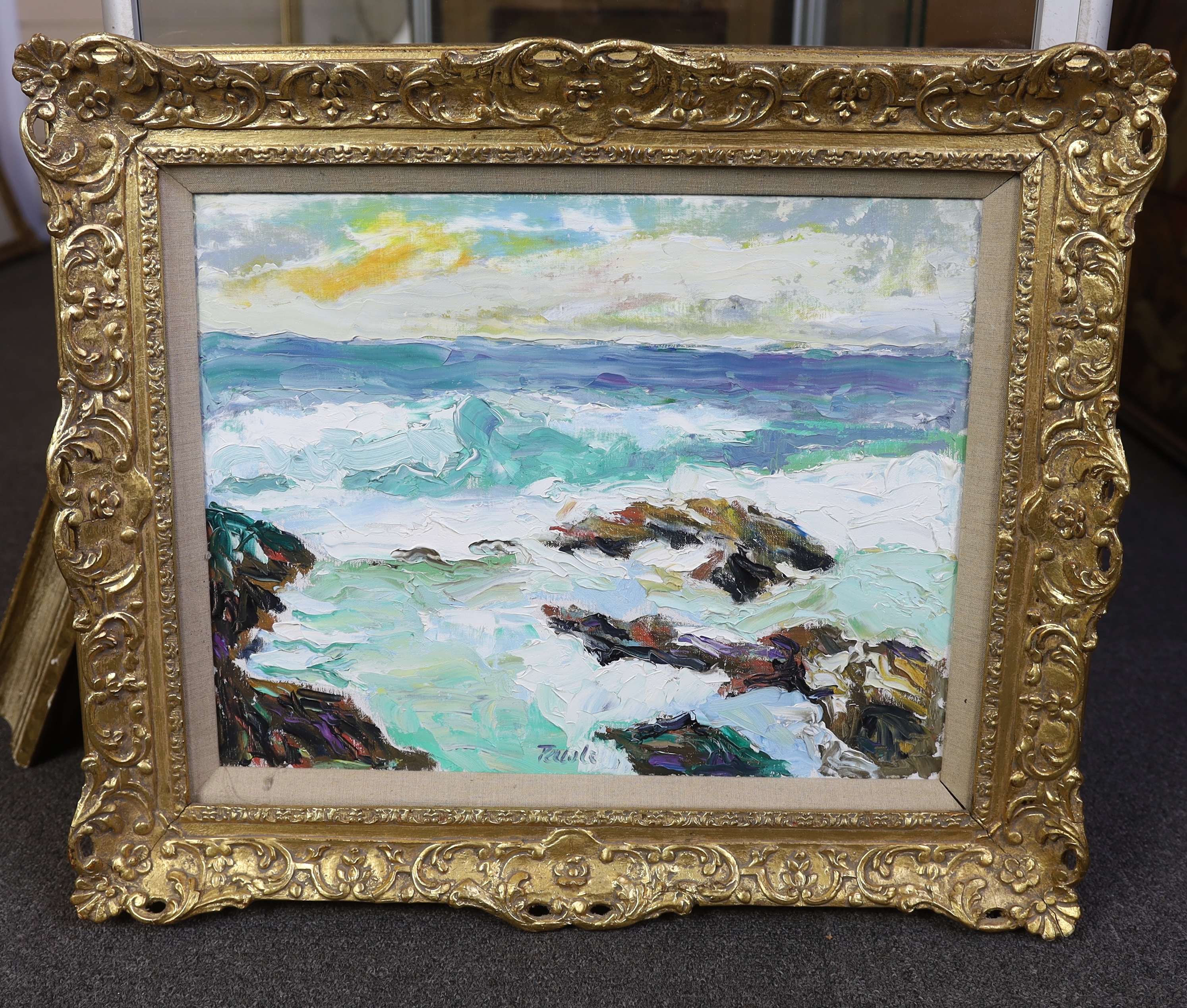 John Pawle (British, 1915-2010), Coastal scene, oil on canvas, 37 x 47cm
